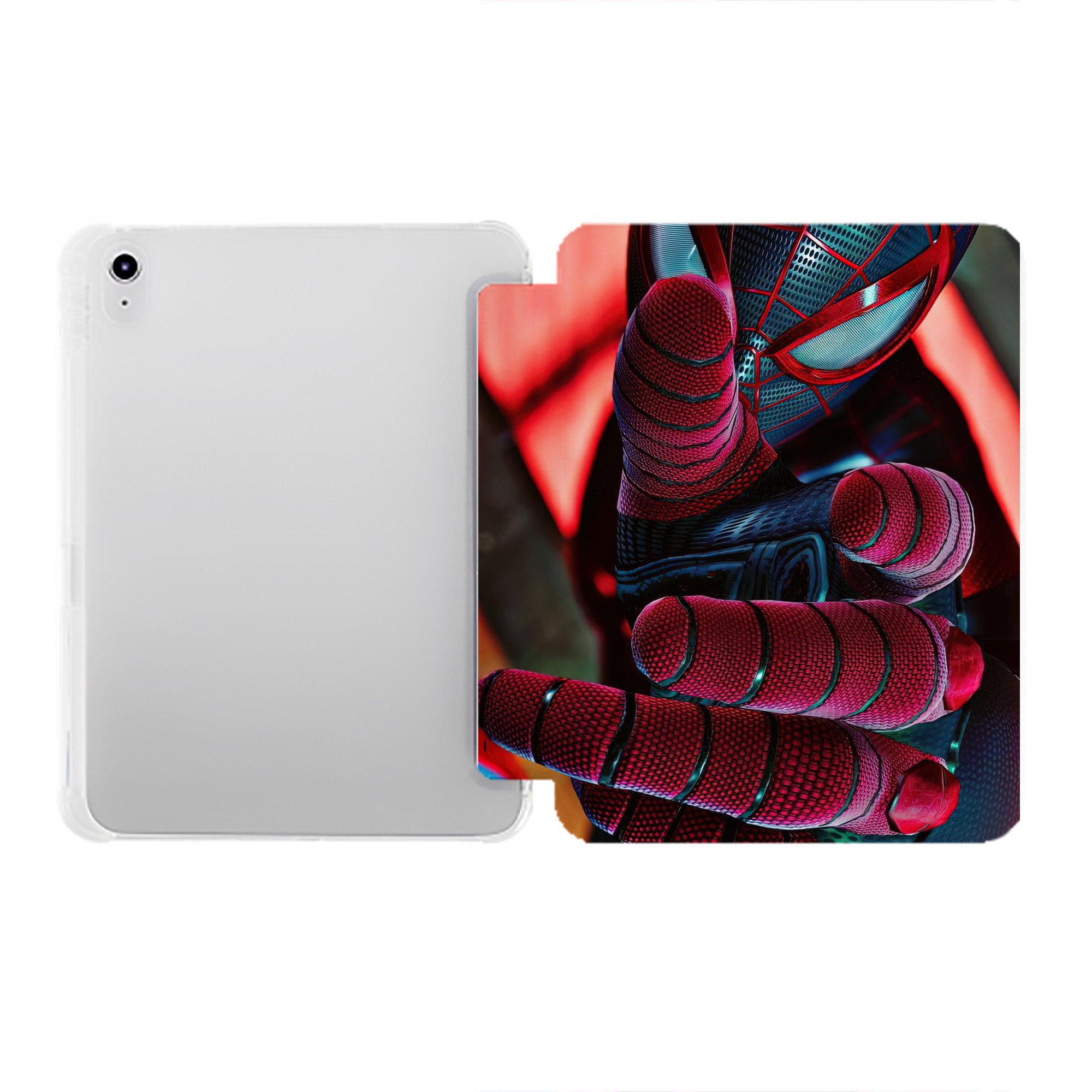 （画像用） Spider Man スパイダーマン IPad ケース ペン収納付き 三つ折りスタンド PUレザー×シリコン 対応機種9.5/10.5/10.9インチ